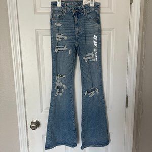 American Eagle Super Hi-Rise Flare Next Level Stretch Jeans